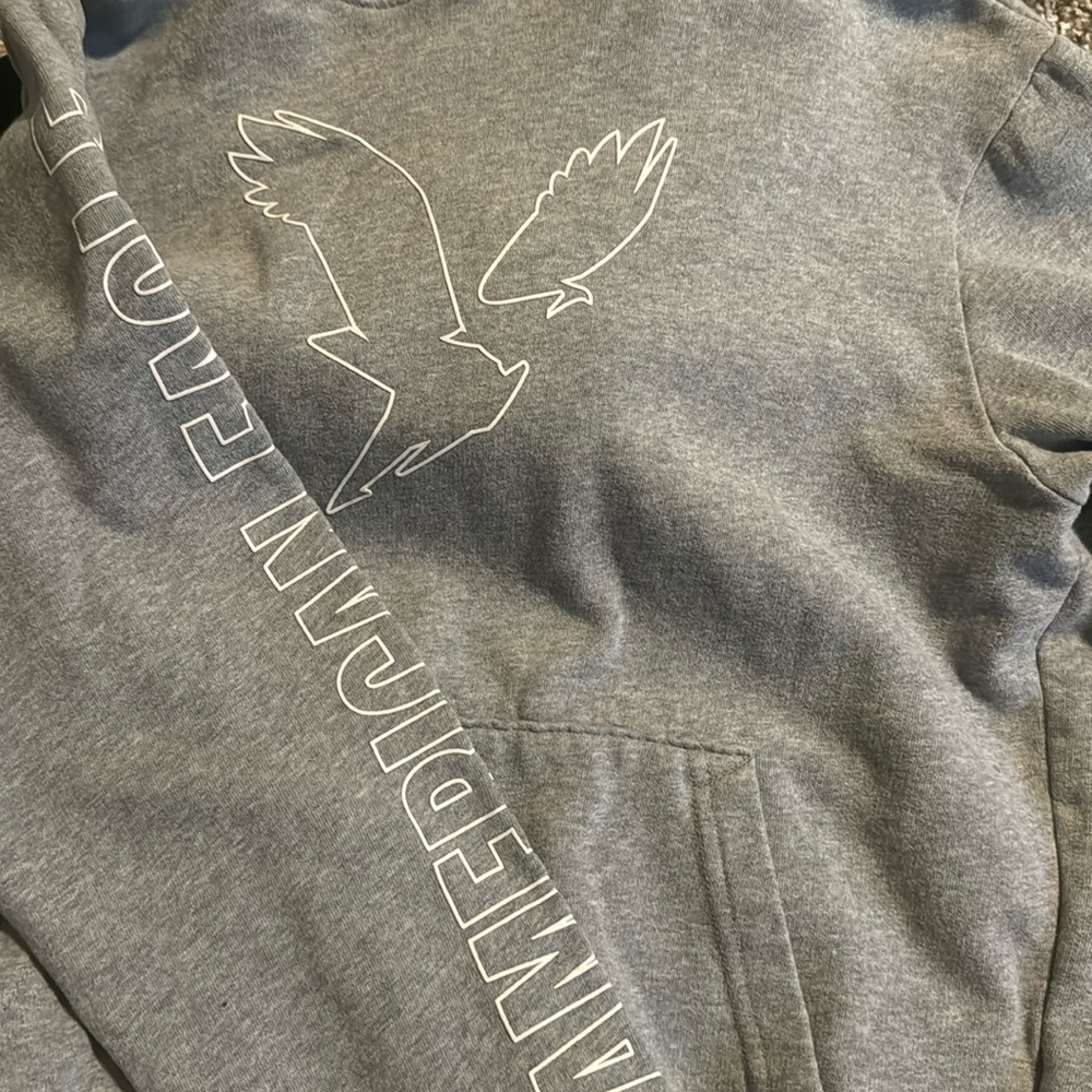 Men’s American Eagle Hoody Size Small Grey and White